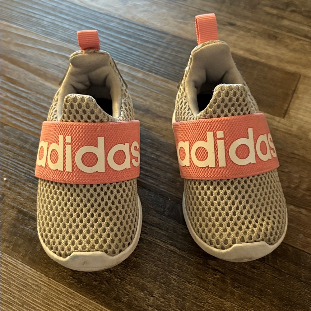 Adidas Kids Gray and Pink Mesh Slip-Ons Infant sneakers